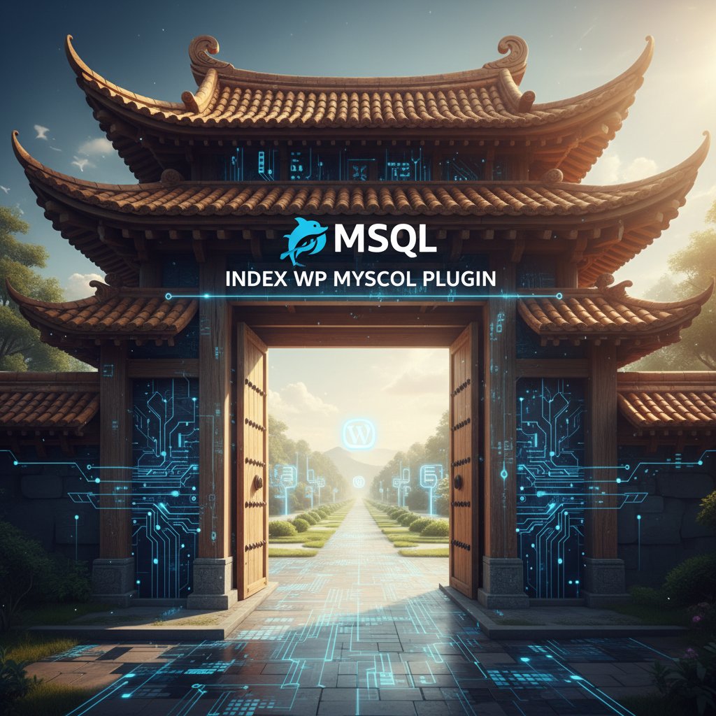 Cổng chùa MySQL rộng mở (biểu tượng truy cập dữ liệu mượt mà)