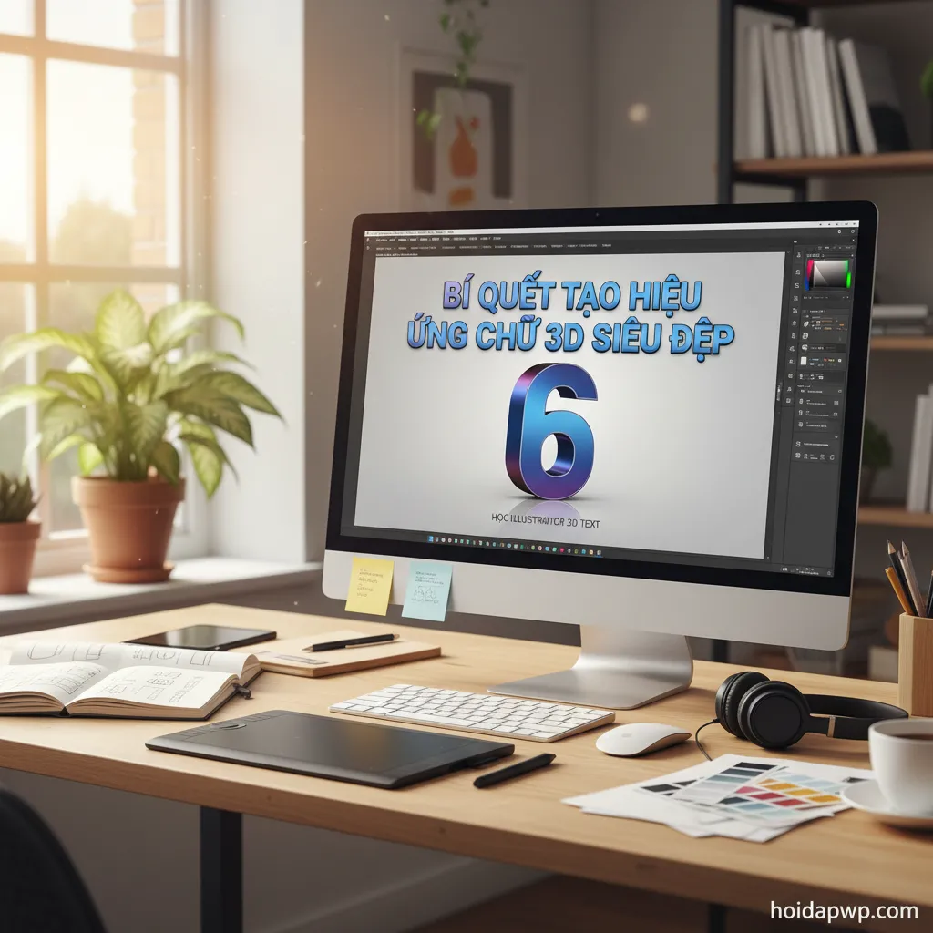 6. Học Illustrator 3D text