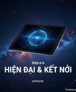 2. iPad A16 treo lơ lửng giữa không trung với phông nền là bầu trời đêm đầy sao, thể hiện sự hiện đại và kết nối.
